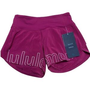RARE Lululemon Speed Up Mid Rise Lined Shorts 4” Size 2 Limited Ed Pomegranate